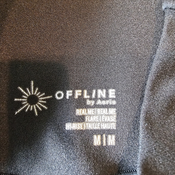 OFFLINE By Aerie Size Medium Real Me High Waisted Crossover Black Flare So Soft - Picture 5 of 8